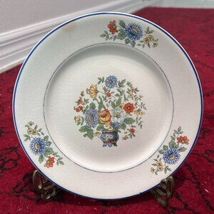 Antique Ironstone Bone China Floral C.P. Co Crown USA 7.5" Dessert Salad Plate
